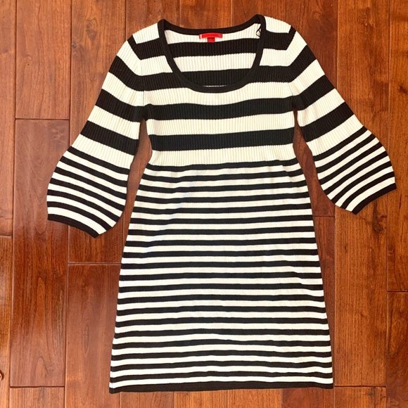 LIV Black & White Sweater Dress Size Petite Large - Picture 1 of 12